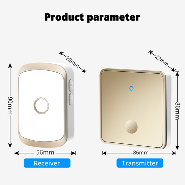 CACAZI FA50 1 For 1 Push-button Self-generating Wireless Doorbell CACAZI FA50 1 For 1 Push-button Self-generating Wireless Doorbell